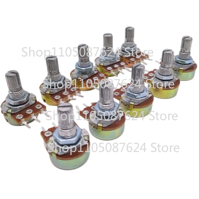 ZZZ 10pcs 50K ohm Linear Taper Rotary Potentiometer Panel pot B50K 20mm