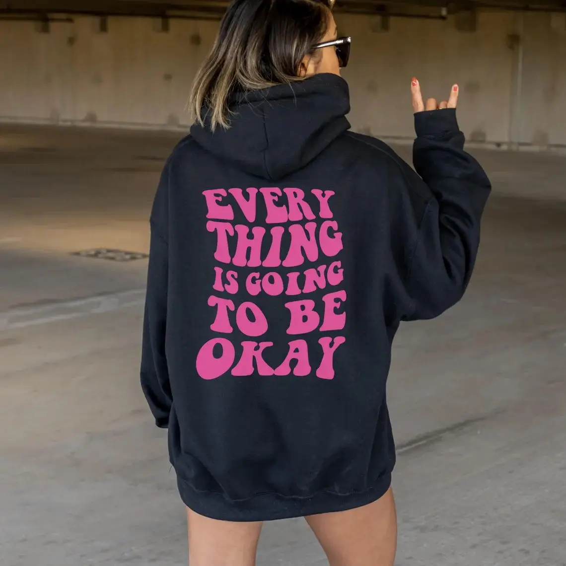 every thing is going to be okay cute Hoodie Women Hoody Sweatshirts Pullovers quote unisex pure cotton top jumper casual hoodies