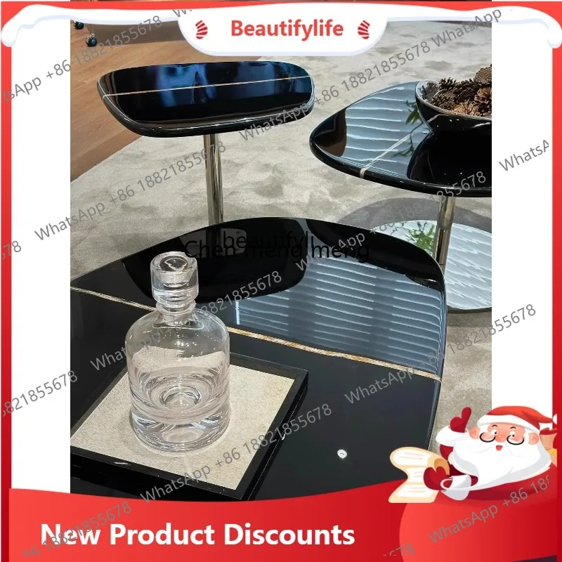 

Luxury stone coffee table modern simple living room home high-end light luxury special-shaped coffee table size combination 3001