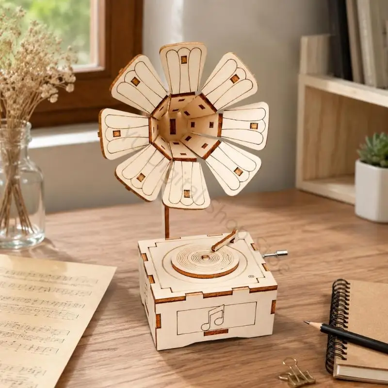 96BA Holz-Grammophon-Puzzlemodell für Hobby-Ausstellungs- und Lernbereiche – Detail 5