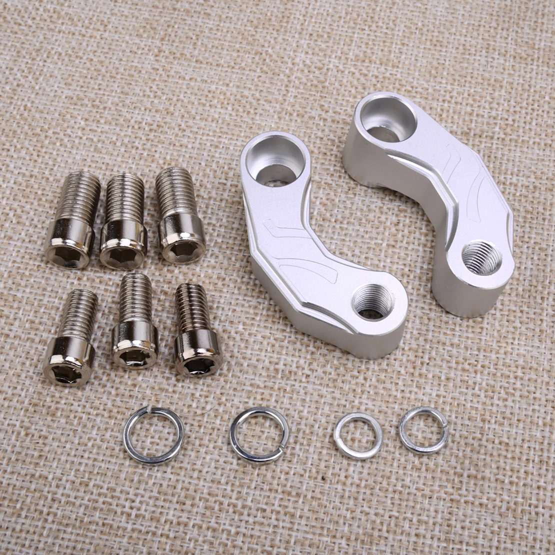 Pair Motorcycle Side Rearview Mirror Mount Riser Extender Adapter Connector