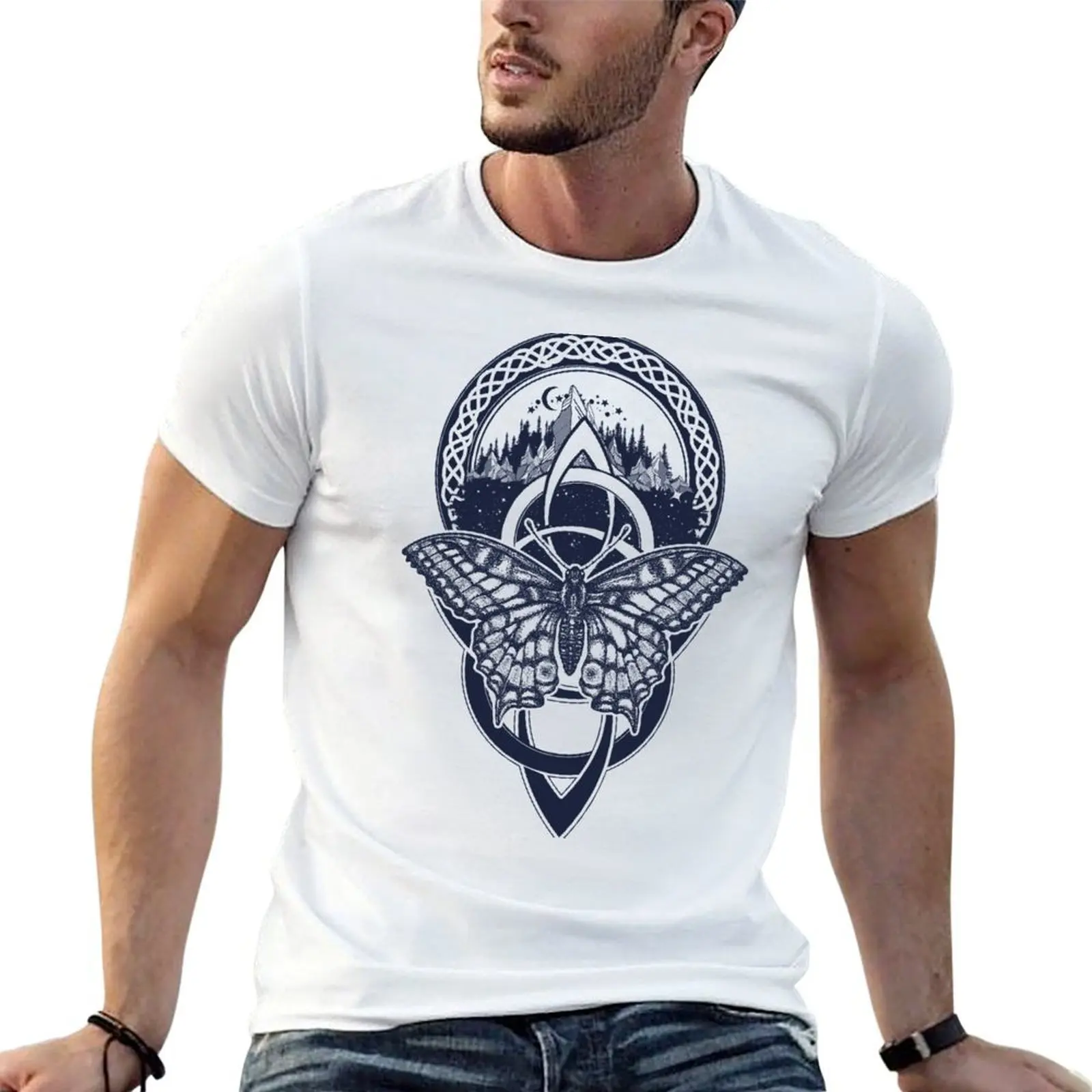 Celtic knot and butterfly T-Shirt t shirt man casual mens graphic t shirts T-Shirt