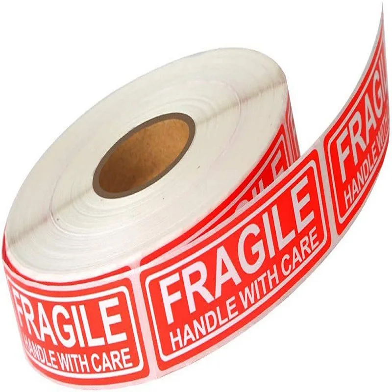 120-500pcs Fragile Stickers Roll Handle with Care 2.5cm*7.5cm Shipping Label Packaging Remind Label Thank You stickers