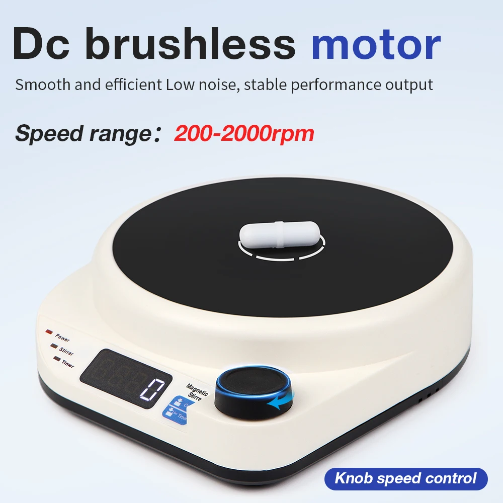 Mini agitatore magnetico Attrezzatura da laboratorio Agitatore magnetico Miscelatore magnetico 110v - 220v Con funzione timer barra di agitazione Display a LED