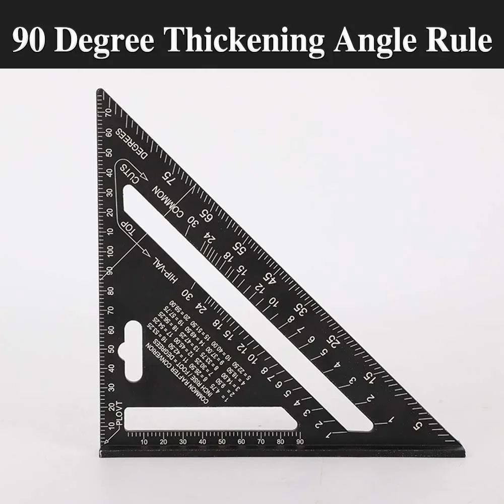 Triangle Rule 90 Degree Thickening Angle Rule Aluminum Alloy Carpenter Measurement Square Ruler Layout Tool Woodworking Tools