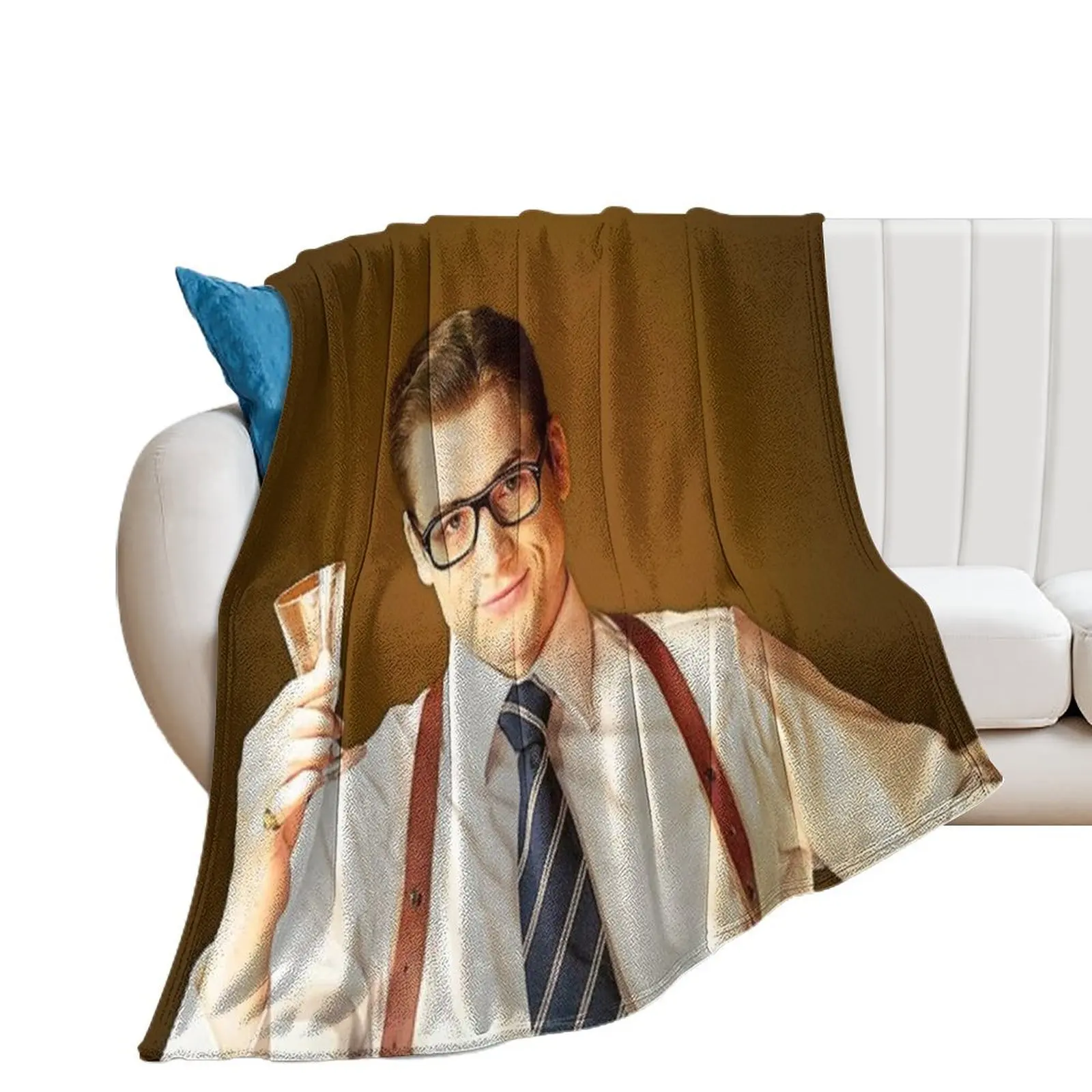 

Taron Egerton Throw Blanket Camping Hairys Soft Big Blankets