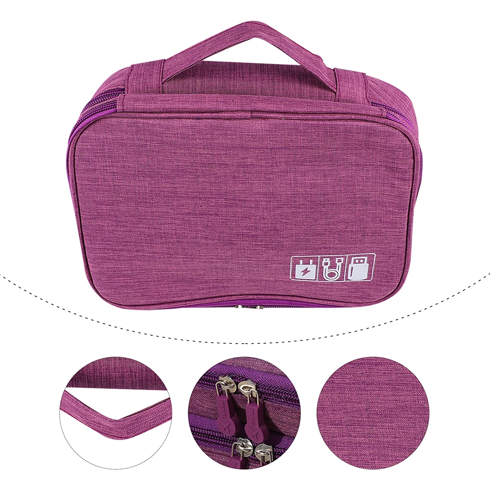 

Large Capacity Digital Camera Charging Cable Organizer Bag Double Zipper Travel Cord Storage Pouch For Power Bank