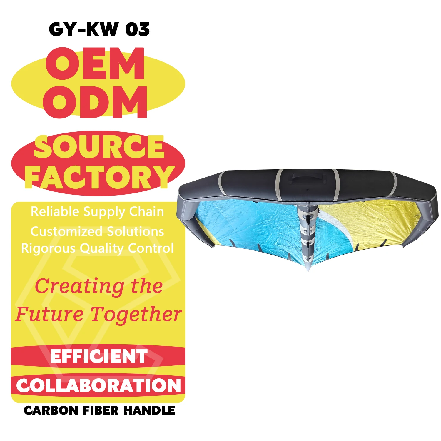 

Extra Large 7.5M Wing Foil Inflatable Wing Surf Carbon Handle For Ultra Light Wind Hydrofoil Riding Lakes/Rivers/Ocean