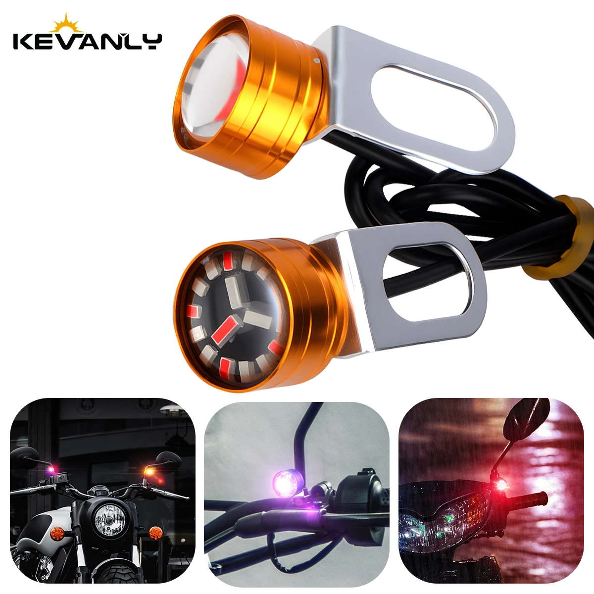 1Pair 3 Color Flash Motorcycle Mini Eagle Eye Strobe Light Daytime Running Backup Signal Fog Lights Colorful Indicator Blinker