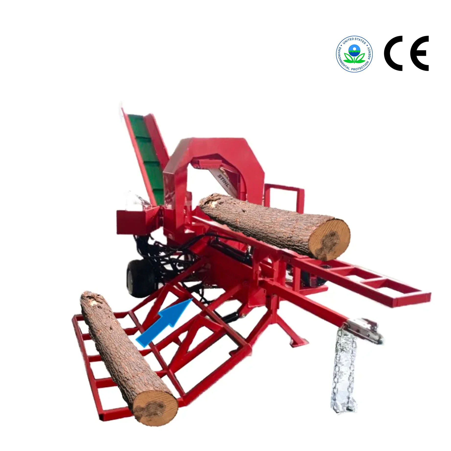 Firewood Processor 30T Wood Provided Kinetic Wood Log Splitter Machine Cutter Loncin Engine Forestry Machinery Log Splitter 20t