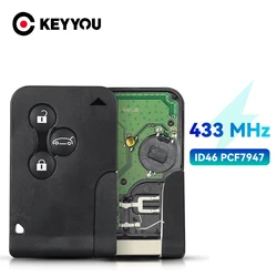 KEYYOU 5PCS Smart Card Key 434Mhz ID46 PCF7947 Chip per Renault Clio Logan Megane 2 3 Scenic Remote PCB Car Key Card Key Key