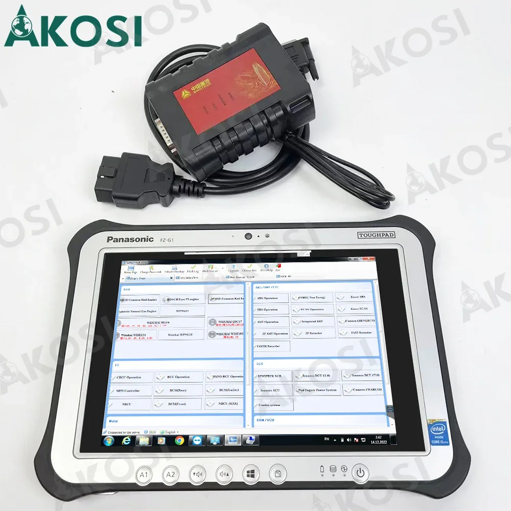 FZ G1 tabelt+EOL OBD Diagnostic Calibration Tool Engine Scanner Detector for SINOTRUK HOWO SHACMAN WeiChai Heavy Duty Truck