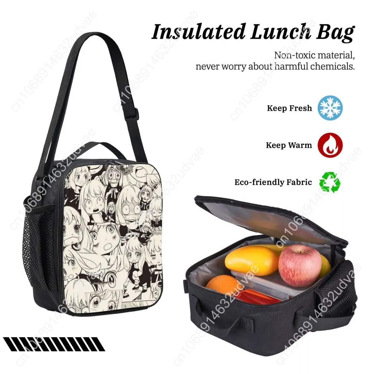 Kawaii Manga Spy X Family Backpack Student Boys Girl BookBag School Bag Laptop Shoulder Bags 3ps Insulated Lunch Bag Pencil Case