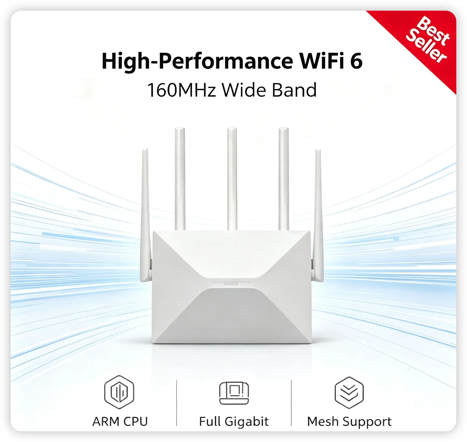 AX3000 WiFi6 Router 5 Antennas 512M/1G+64G UBOOT Support Mesh Whole Home Gigabit Wireless WiFi Router for Home Office
