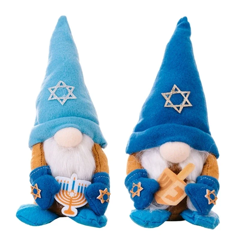 Hanukkah Gnomes Plush Decoration Scandinavian Swedish Tomtes Figurine for Home Navidad  Stickers  Wedding