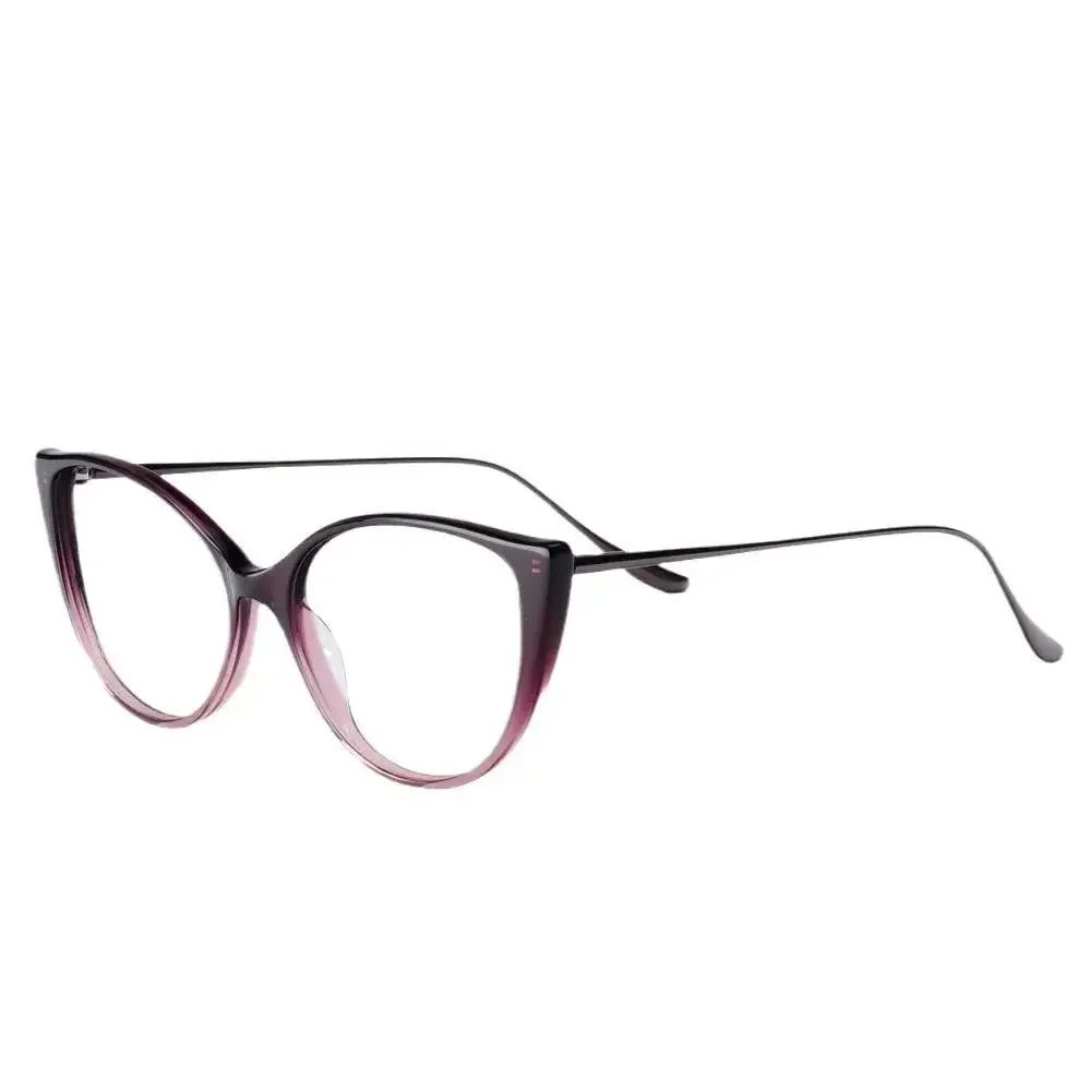 KUXA خلات القط العين تصميم النظارات الطبية النساء النظارات قصر النظر مد البصر النظارات البصرية اللونية المضادة للانعكاس