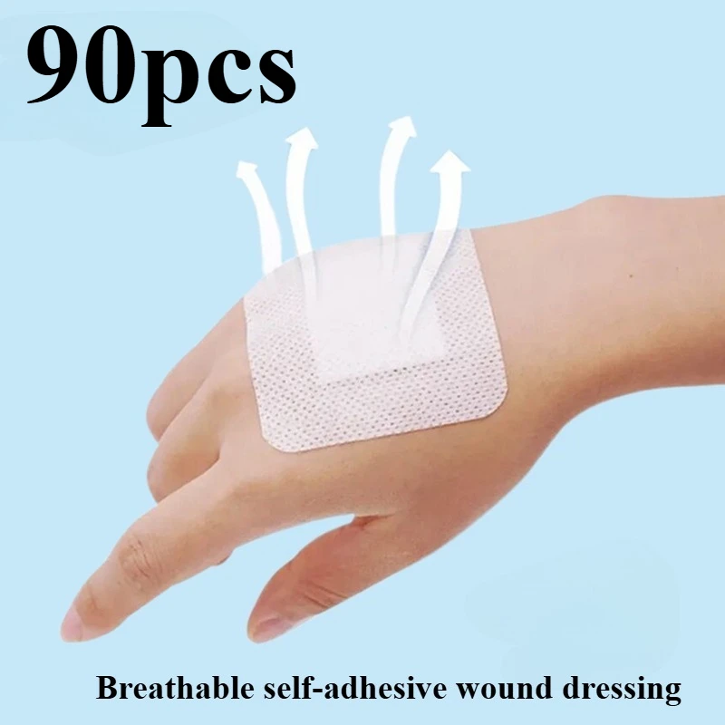 

90 шт., большой размер, гипоаллергенный нетканый медицинский клей, повязка на рану, повязка на большую рану, пластырь для первой помощи, здоровья