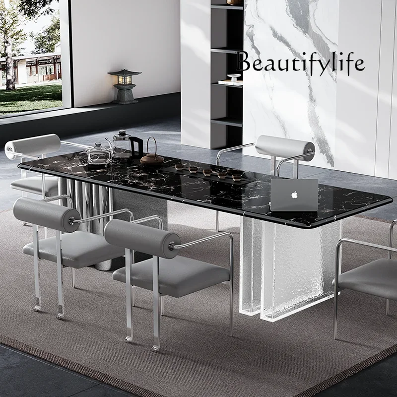 X Italian Minimalist Natural Luxury Stone Living Room Home Simple Modern High-end Villa Light Luxury Marble Tea Table