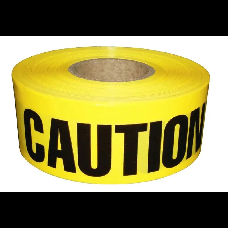 

Premium Yellow Caution Tape Harzard Tape w/Bright Yellow & Bold Black Text I 2" Wide for Maximum Readability