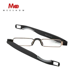 Folding Reading Glasses TR90 Resin Lens Men Women Stainless Steel Reading Eyewear 360 Flex +1.0 +3.5 Case Included 6112