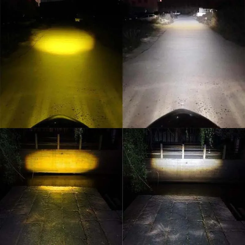 العالمي H4 Led دراجة نارية LED المصباح CSP عدسة ATV سكوتر مصباح قيادة ثنائي اللون مرحبا لو شعاع الضباب مصباح موتو اكسسوارات 12 فولت #6