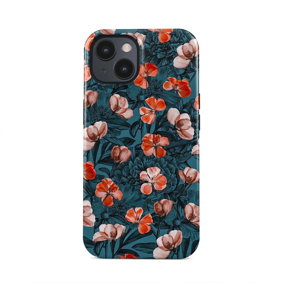 Magnetic Funda Red Wildflower Case For IPHONE 16ProMax 15 14 13 12 11 PRO Plus Acrylic TPU Two in one Magnetic Phone Cases