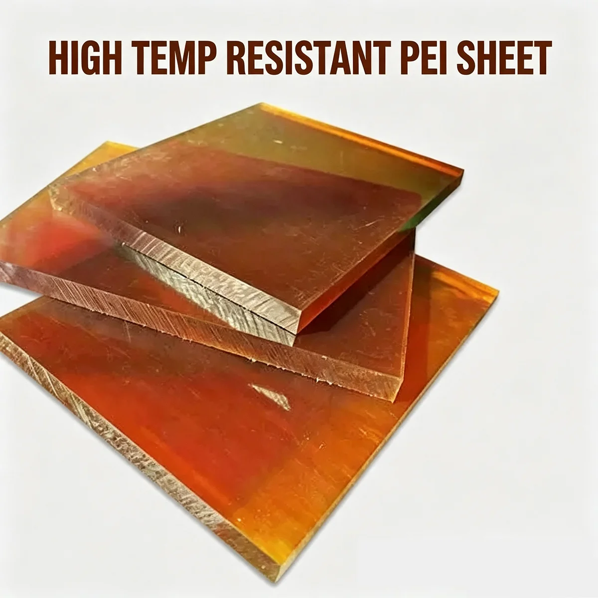 Amber PEI Plastic Sheet, High Temperature Resistant Insulation Board, DIY Craft Cutting Plate 0.5-50mm Thick