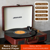 Bluetooth  3-Speed  Portable Vintage Record Player Vinyl Record Player Built-in Speakers Upgraded Audio Sound Turntable