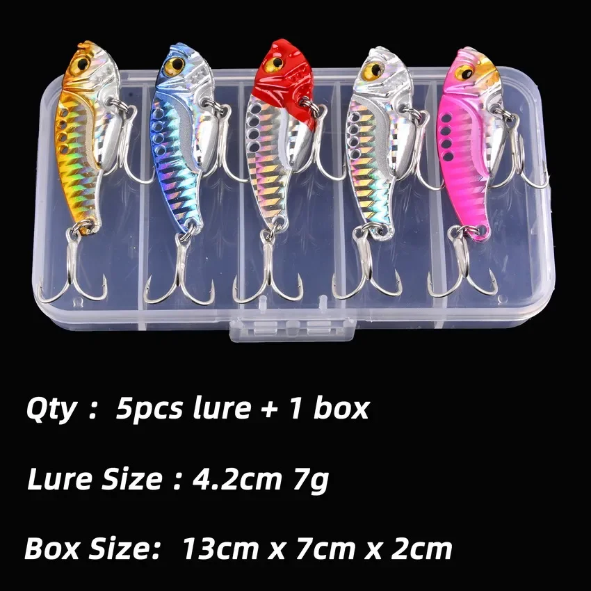 Aorace 5 teile/schachtel Metall VIB 3/7/10/15/20g Angeln Locken Vibration Löffel Harte köder Crankbait Wobbler Swimbait Zikade VIB Tackle