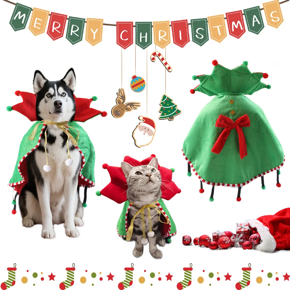 

New Style Explosive Christmas Pet Transformation Clothes for Cats and Dogs Festive Atmosphere Cute Decoration Pet Clothes