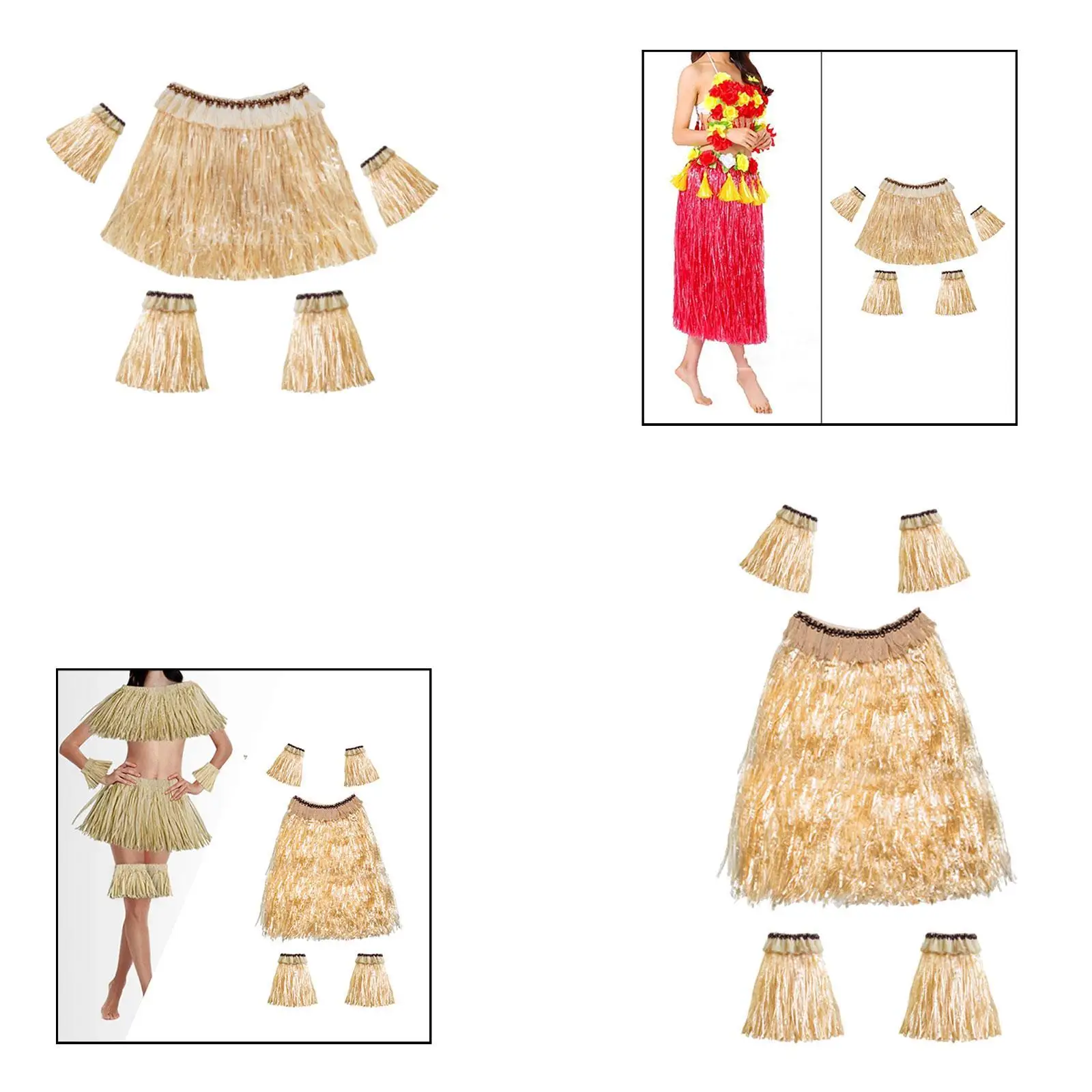 مجموعة تنورة عشبية فاخرة من هاواي للعروض المسرحية القوية