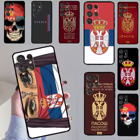 Serbian Passport Flag Case For Samsung Galaxy S23 S22 Ultra S8 S9 S10 Note 10 Plus Note 20 S21 Ultra S20 FE Fundas