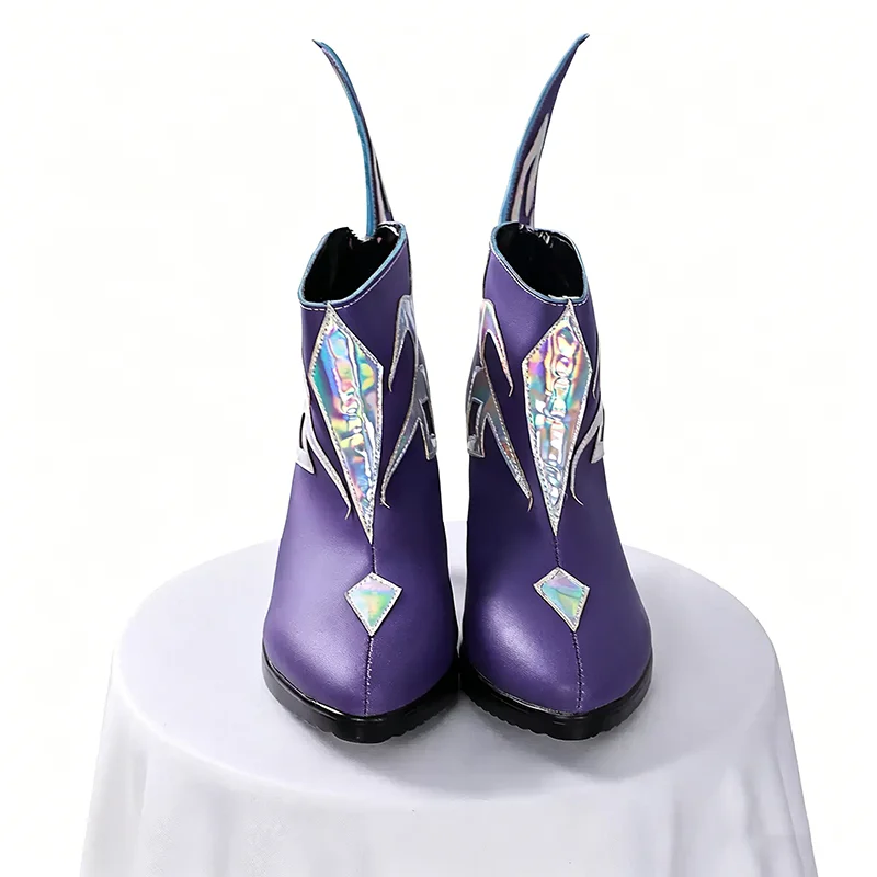 Game Genshin Impact Skirk Cosplay Shoes High Heels Tartaglia's Master Role Play Halloween Carnival Women Men Outfit Party Prop