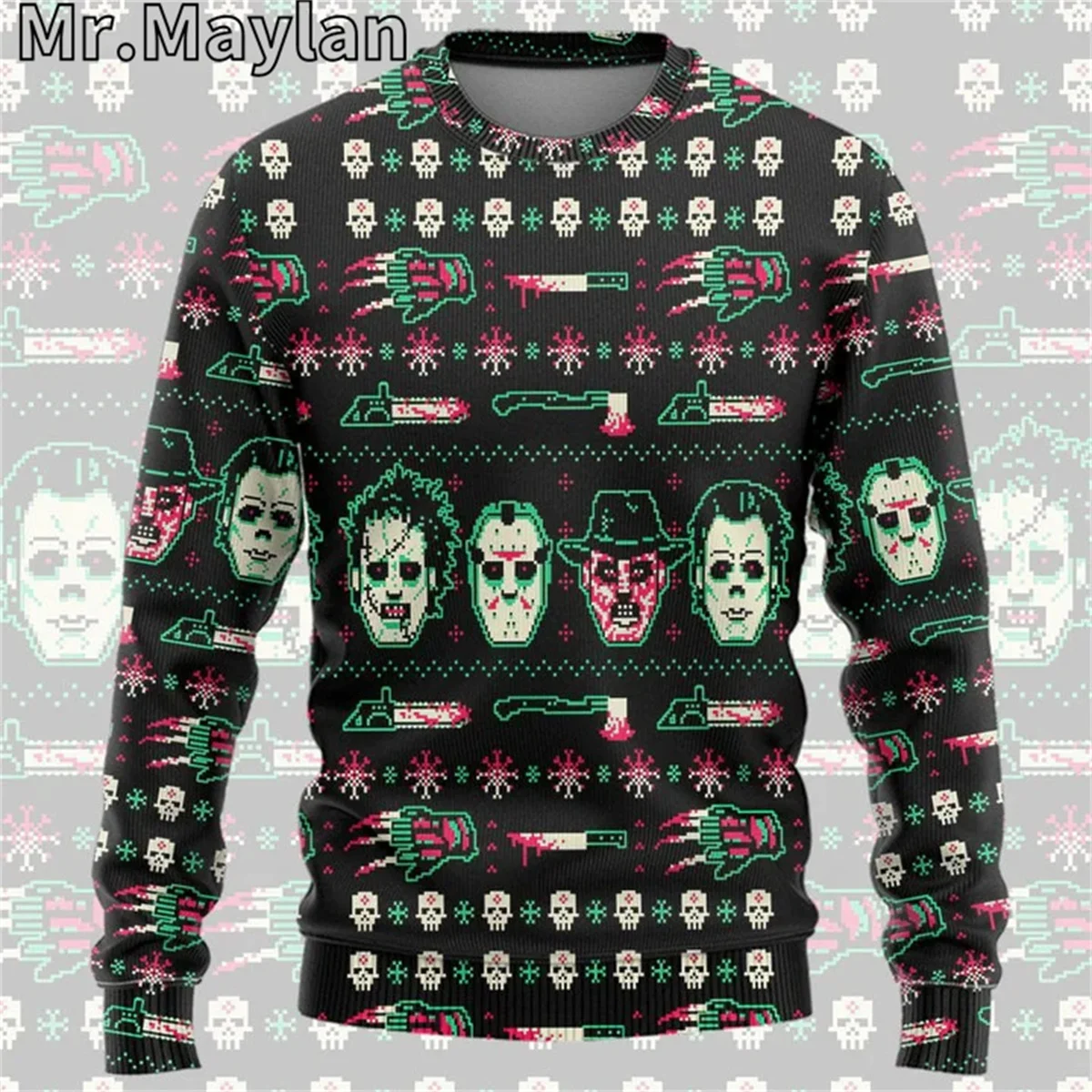 Killer Series Ugly Sweater Best Gift For Christmas Xmas Hoodie 3D Unisex Casual Streetwear Sweatshirt Pullover Sudadera Hombre