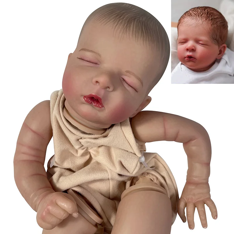 21Inch Already Painted Reborn Doll Kit Luisa  Rooted Eyelash Unassembled DIY Mold Handmade Doll Parts