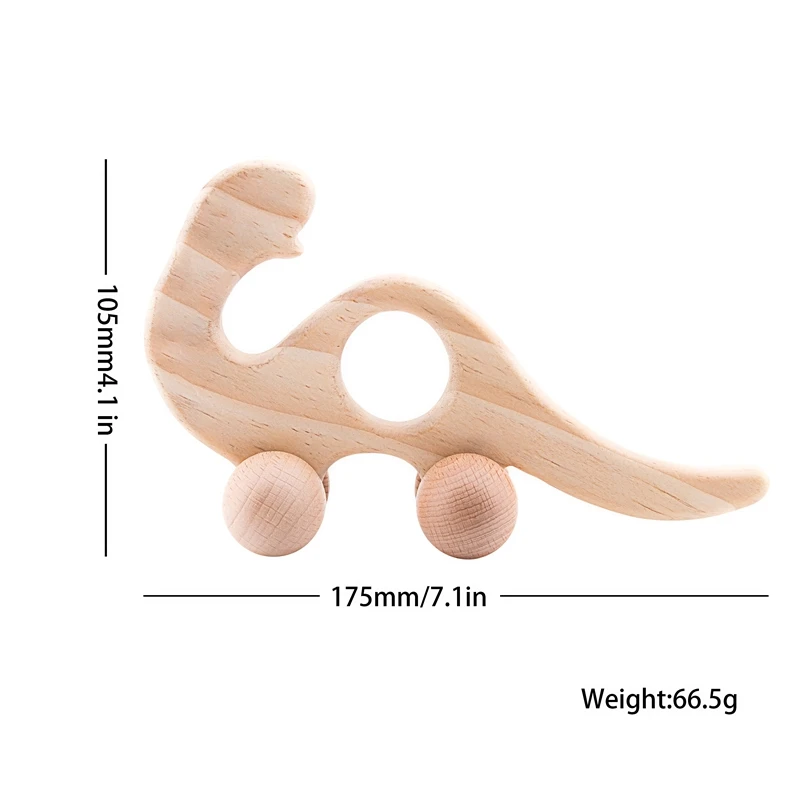 1PC Cute Baby Toys Beech Wooden Animals Dogs Car Cartoon Elephants Montessori Toys For Children Teething Nursing Baby Teethers