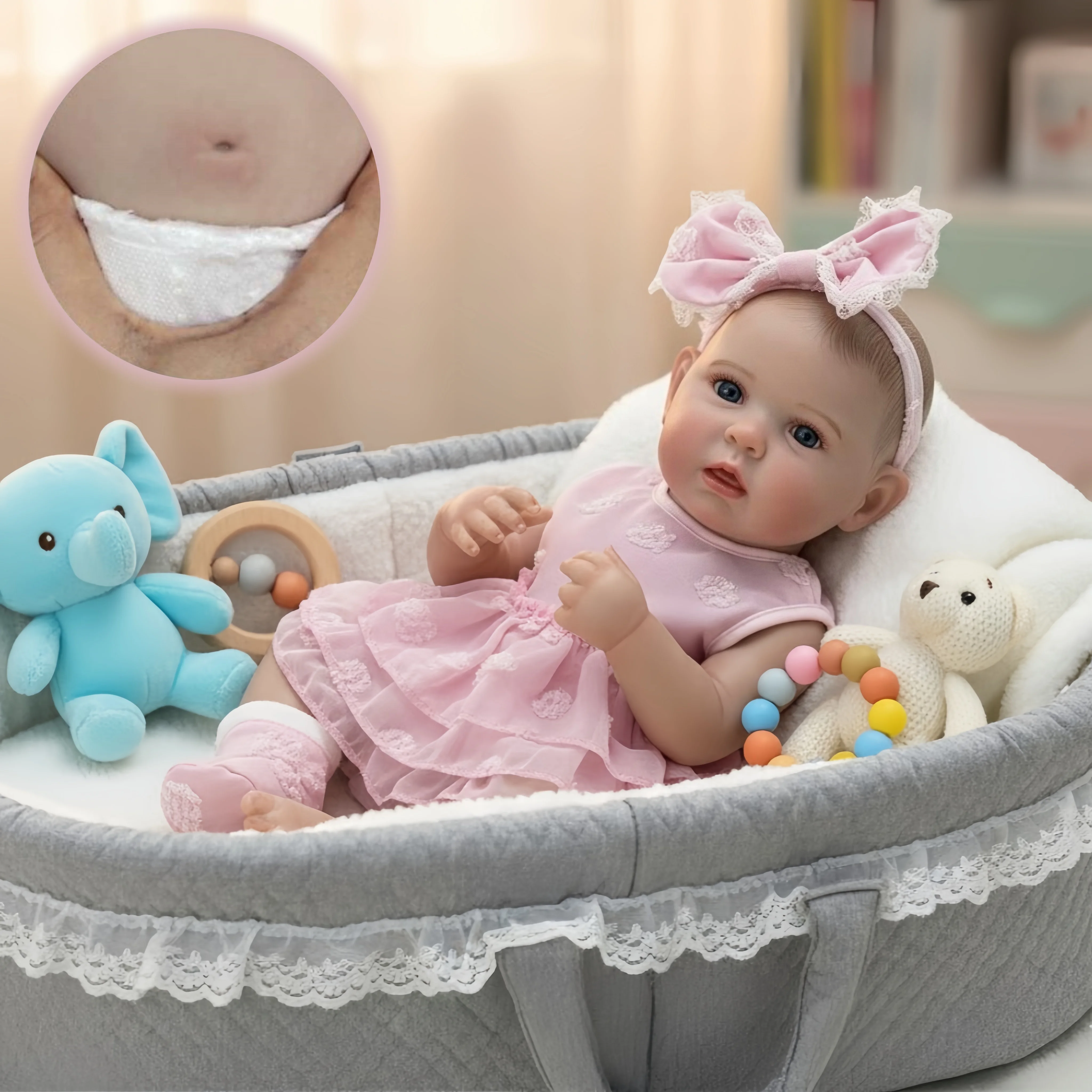 19 بوصة نابض بالحياة طفلة تولد من جديد دمية كامل الجسم الفينيل واقعية رسمت الشعر التعبيرية عيون الأوردة قابل للغسل تحصيل لعبة #3