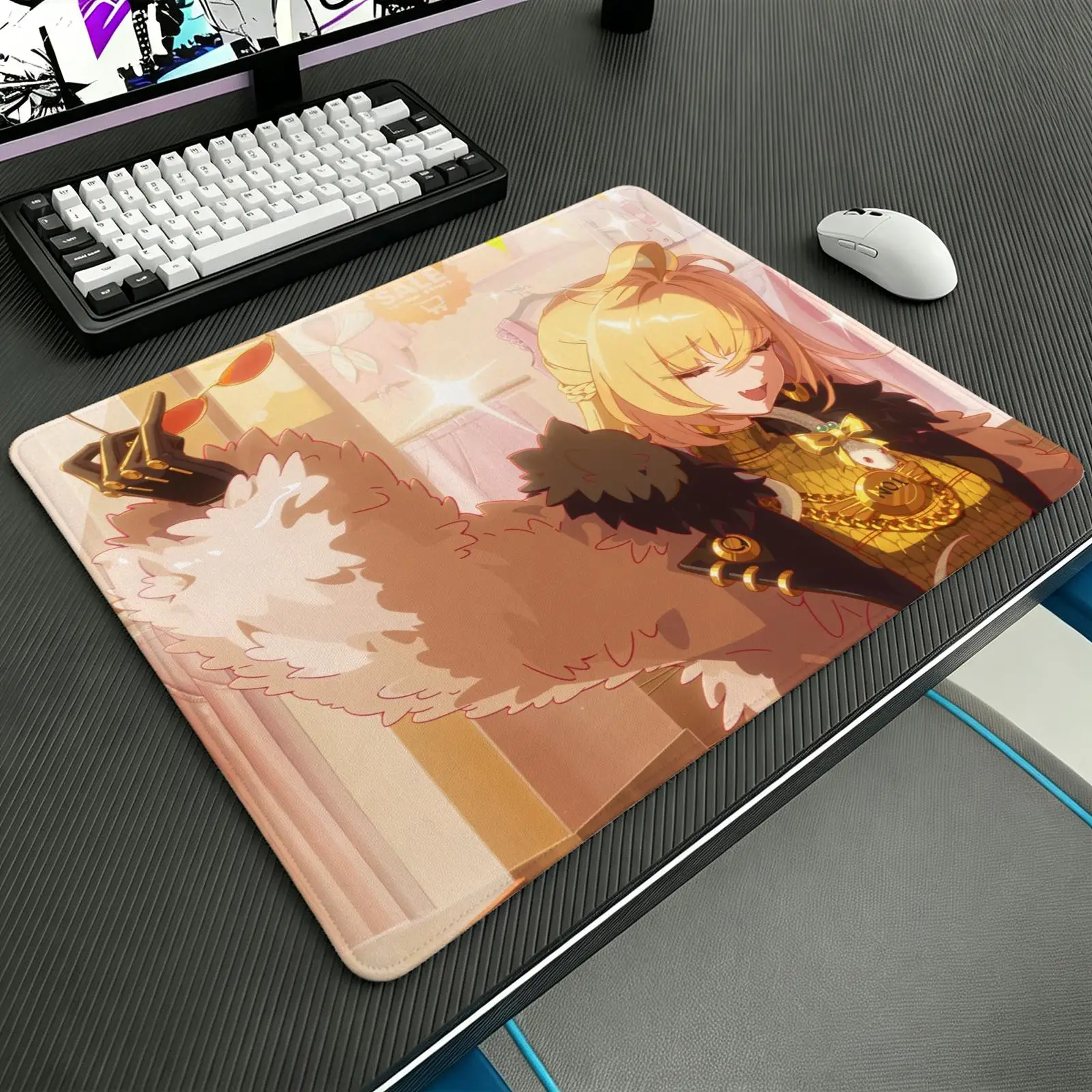 Compact S/M‑L E‑Sports Pad, Tough Stitched Border for Lightweight Portable Laptop and Office Gaming Zenless Zone Zero Cissia