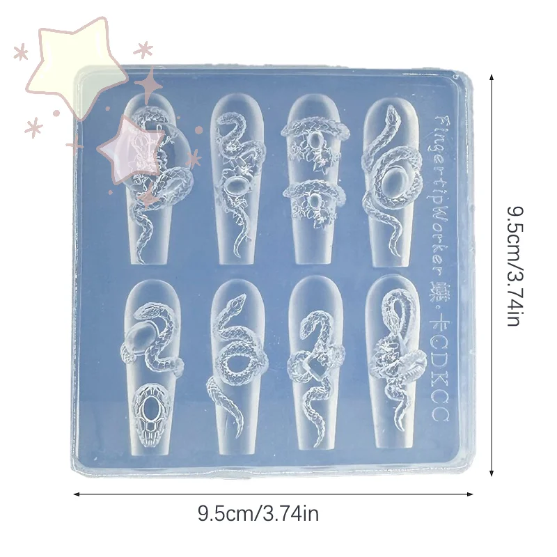Cartoon Mini Schlange Silikon Nagel Form Stanzen Vorlage Für Stereoskopischen Nagel Dekorationen DIY Maniküre Design Werkzeuge