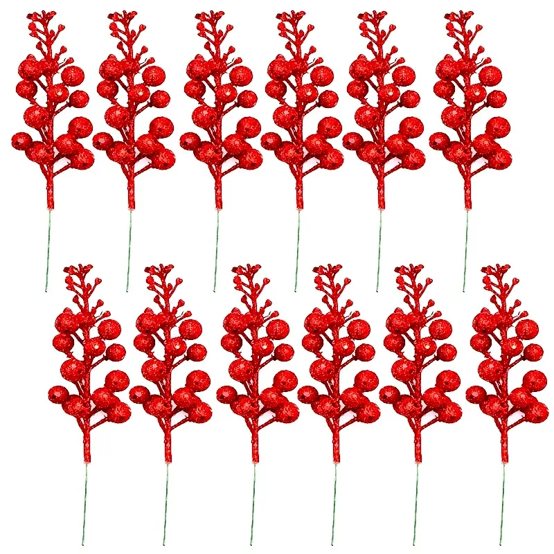 10 قطعة زينة عيد الميلاد باقة التوت الاصطناعي الحلي للمنزل ديكور السنة الجديدة هدايا نافيداد 2025 لوازم الحفلات جارلاند