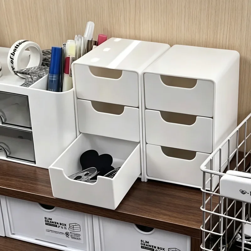 3-Tier Drawer Desk Storage Organizer, Portable Divider Box for Office Supplies, Cosmetics & Jewelry