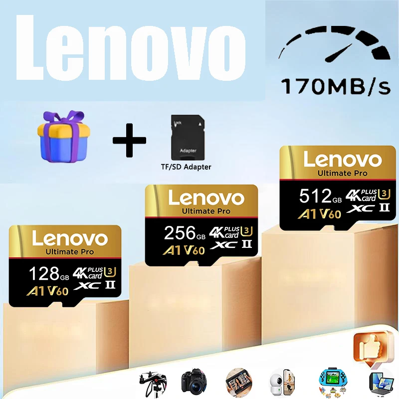 

Lenovo Industrial 512GB Micro TF SD Memory Card SD Cards TF Cards 256GB 64GB 32GB for Tablet/Phone/Phone/Mobile