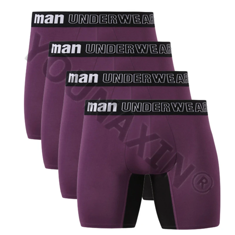 4 adet büyük Boy erkek seksi külot iç çamaşırı boksörler külot bambu elyaf Knickers dikiş renk Homme uzun iç çamaşırı erkek külot M L XL 2XL 3XL 4XL