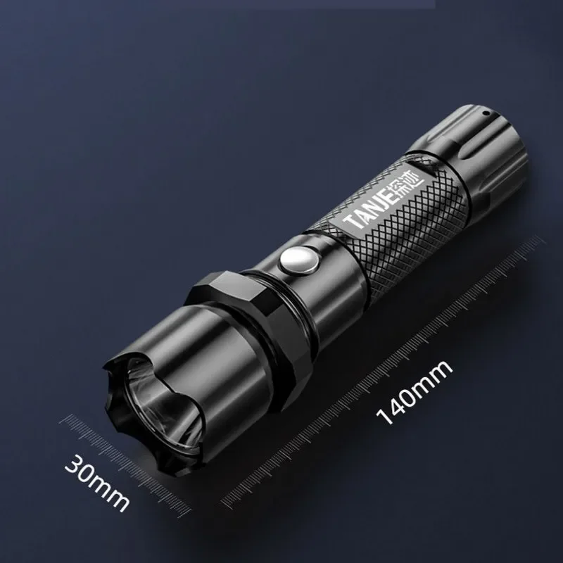 Portable Bright LED Flashlight 3 Modes USB Rechargeable Focusing Light Flash Light Mobile Power Outdoor Camping Flashlight