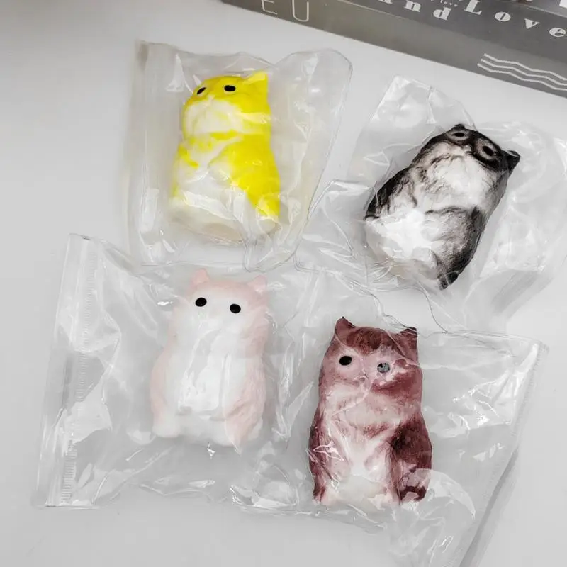 ที่เพิ่มขึ้นช้าของเล่นยืดแมวความเครียดบรรเทาของเล่นตลกสัตว์ยืดของเล่นแบบพกพามือบีบของเล่นความเครียดบีบของเล่นสําหรับ