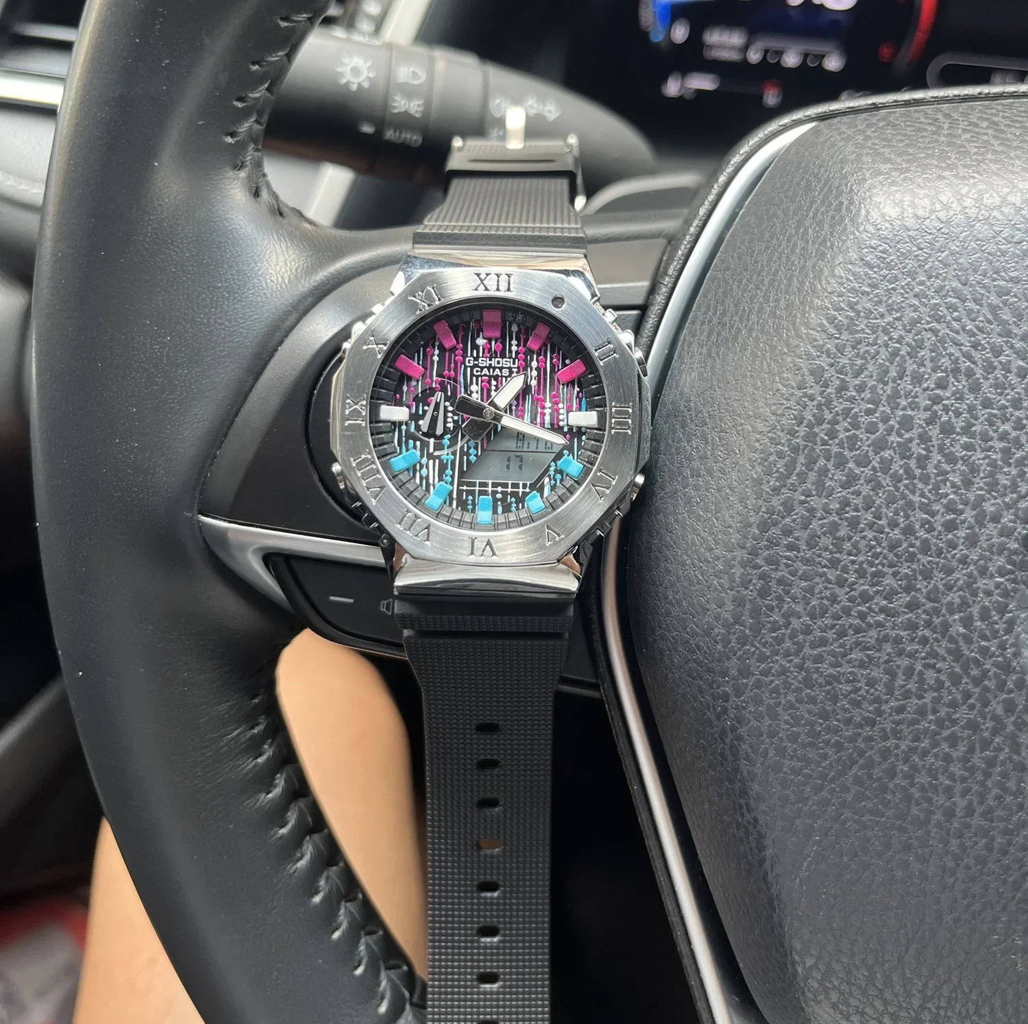 

Electronic Unisex Sports GM Watch Alloy LED Dial Roman Numerals Full Function World Time Oak Series