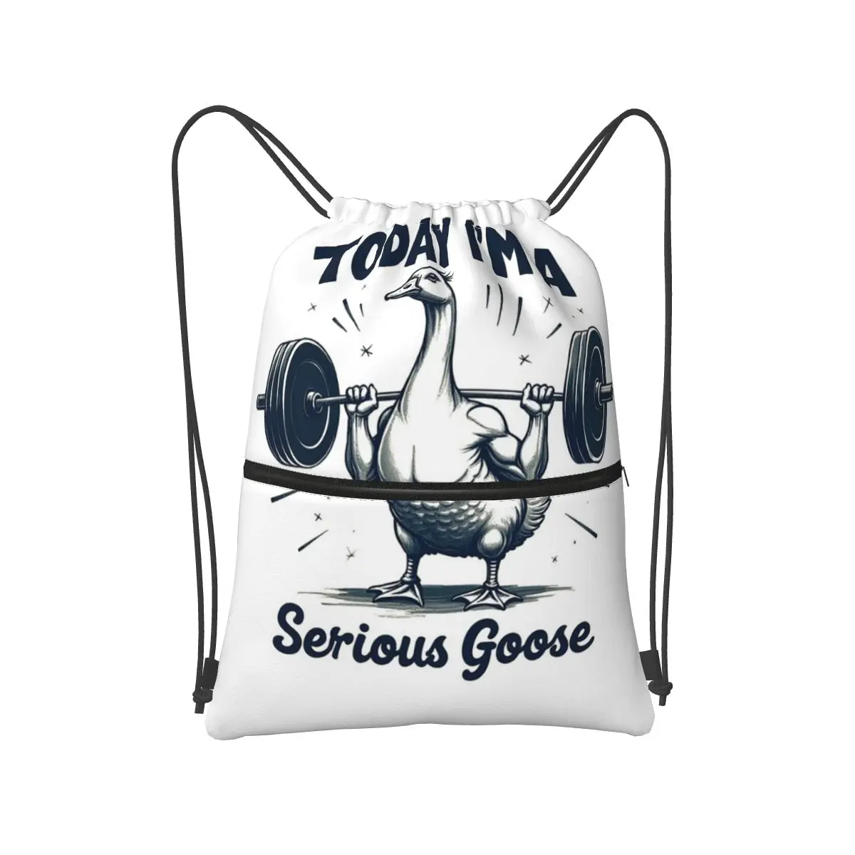 

Today I'm A Serious Goose Lifting Weights Gym Backpacks Portable Drawstring Bags Storage Bag Book Bags for Travel Students
