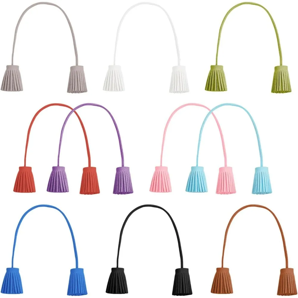 10Pcs 10Colors Double-end Flocking Faux Suede Tassels Pendant for DIY Craft Hang Decorations Accessories Mixed Color