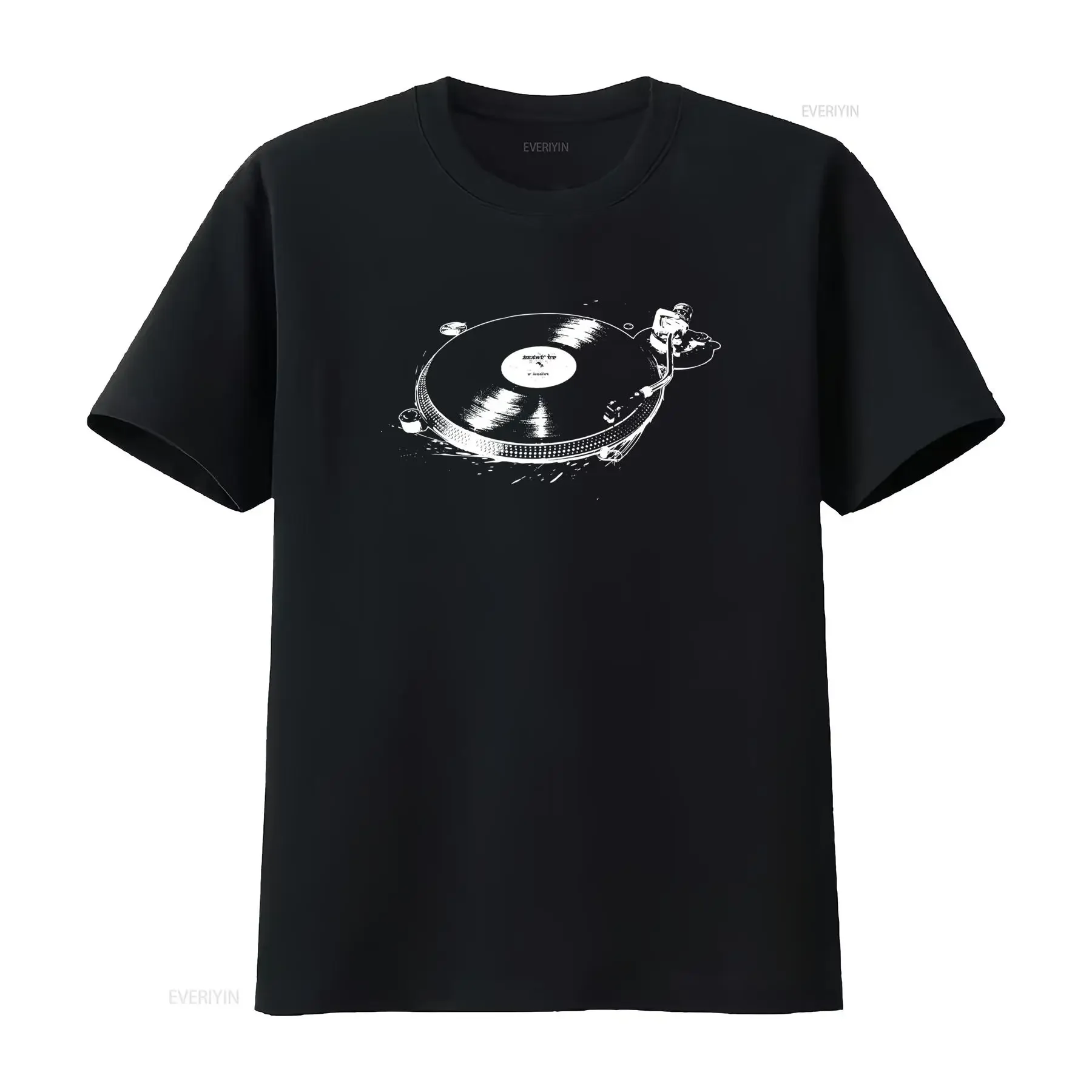 Classic Hip Hop Turntable Art DJ Technics 1200 MPC Mixer Vinyl Record T shirt vintage Washed Top For Everyday Wear homme