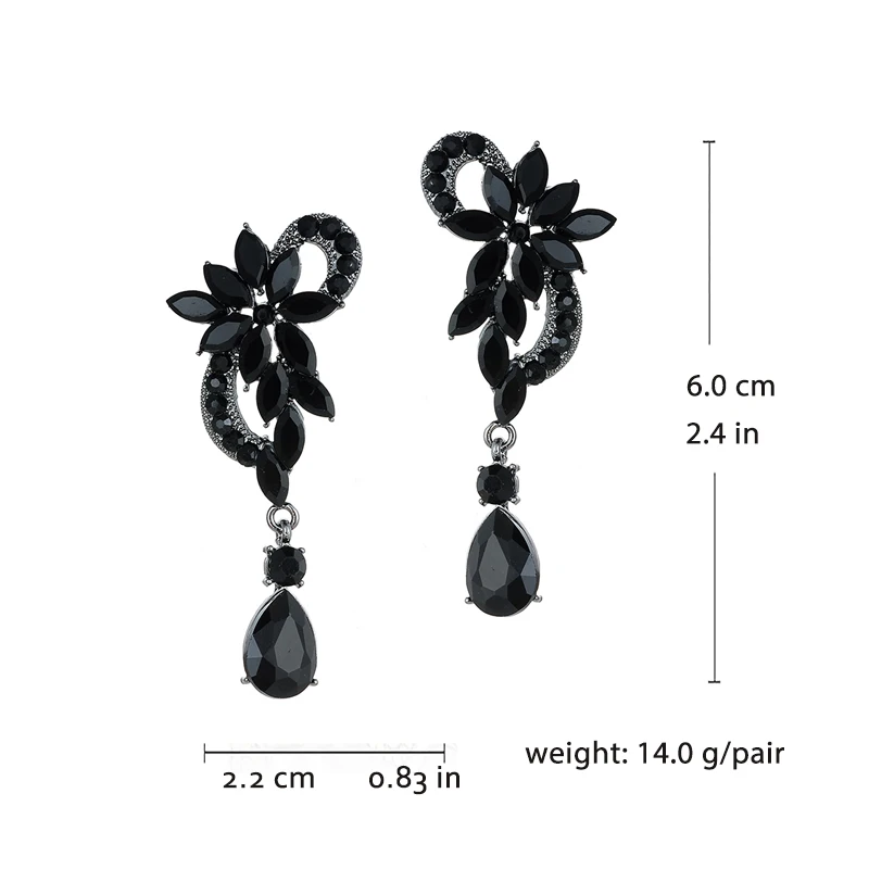 Veyofun Symmetrical Hollow Bride Crystal Drop Earrings Elegant Wedding Party Dangle Earrings for Women Fashion Jewelry Gift New